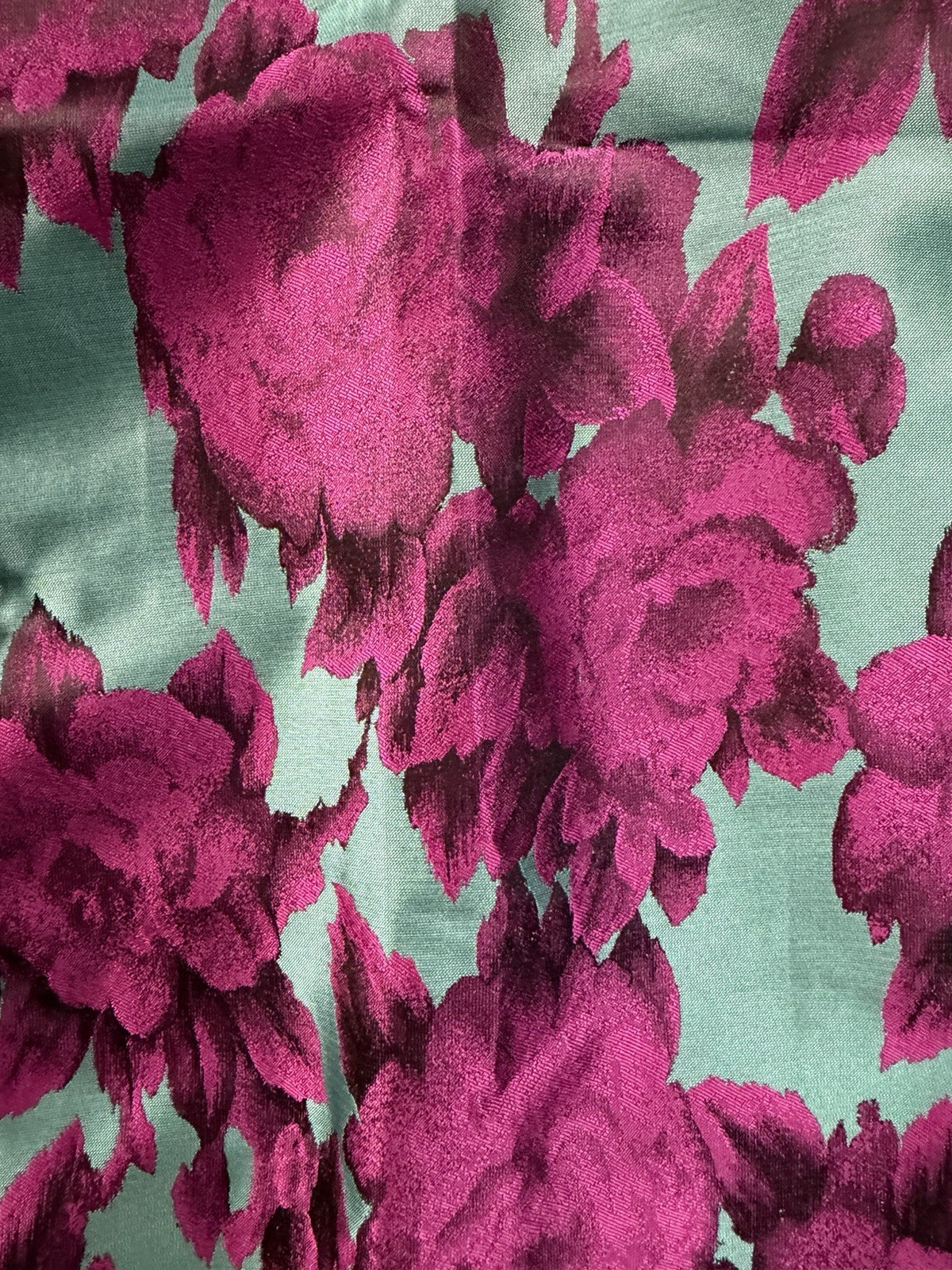 Barry Wang Men’s Teal Purple Dress Shirt Shiny Floral Button Up Small NWOT C68