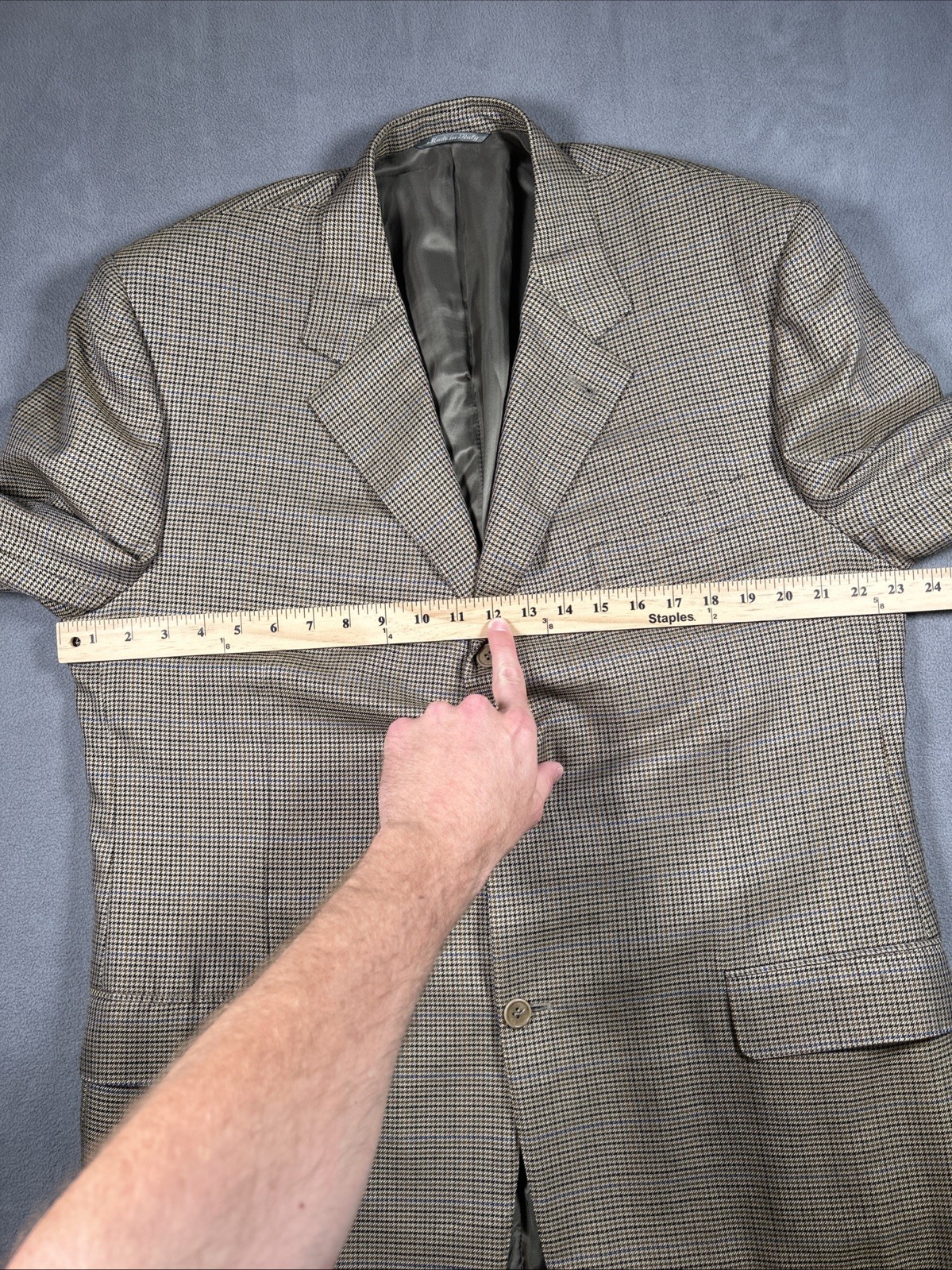 Canali Proposta Blazer Mens 58L Houndstooth Tweed Blazer Silk Wool Made In Italy