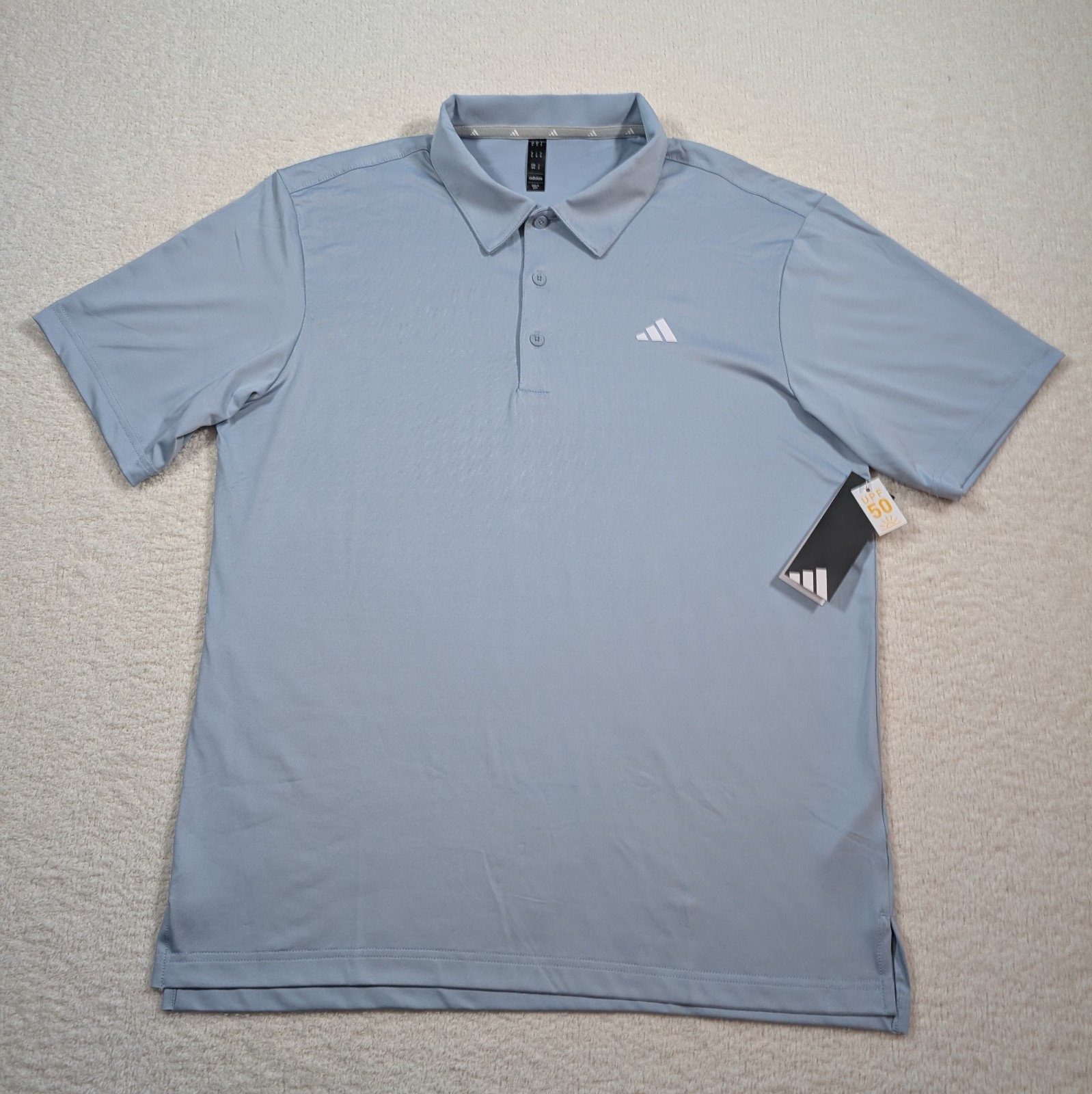 Adidas Ultimate Golf Polo Short Sleeve Men’s Medium Light Blue UPF 50 Shirt NWT