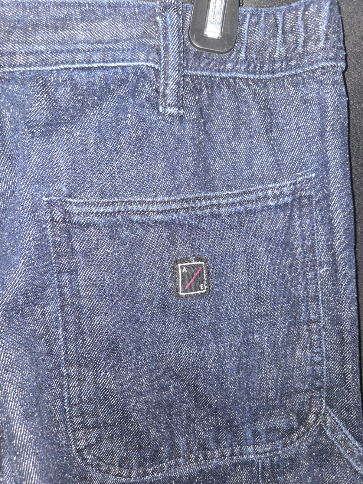 American Eagle 31×30 Athletic Loose Carpenter Jeans Double Knee Indigo Shatter