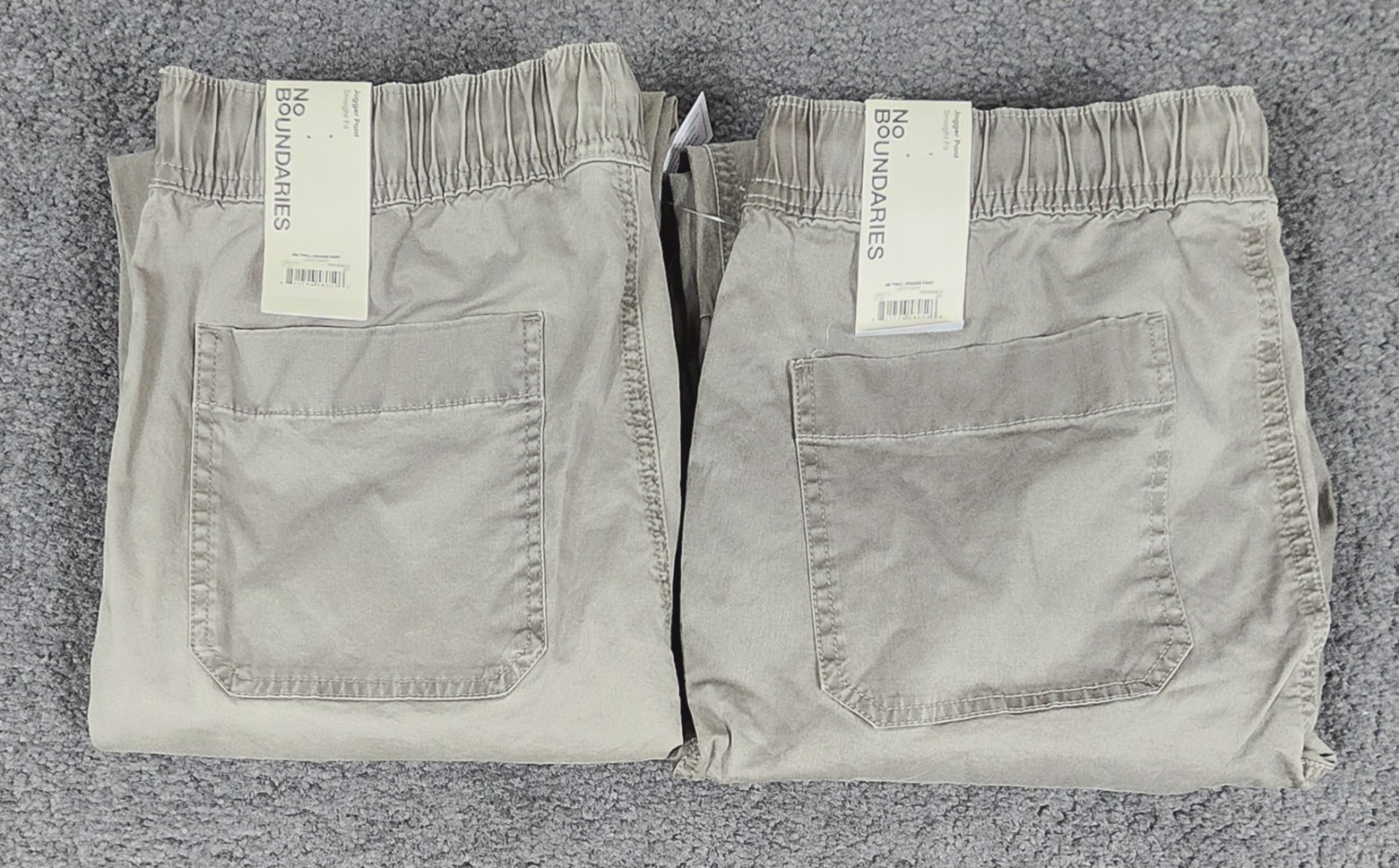 Men’s Jogger Pants Size M 32-34 Taupe “2 PACK” Twill Elastic Waist No Boundaries