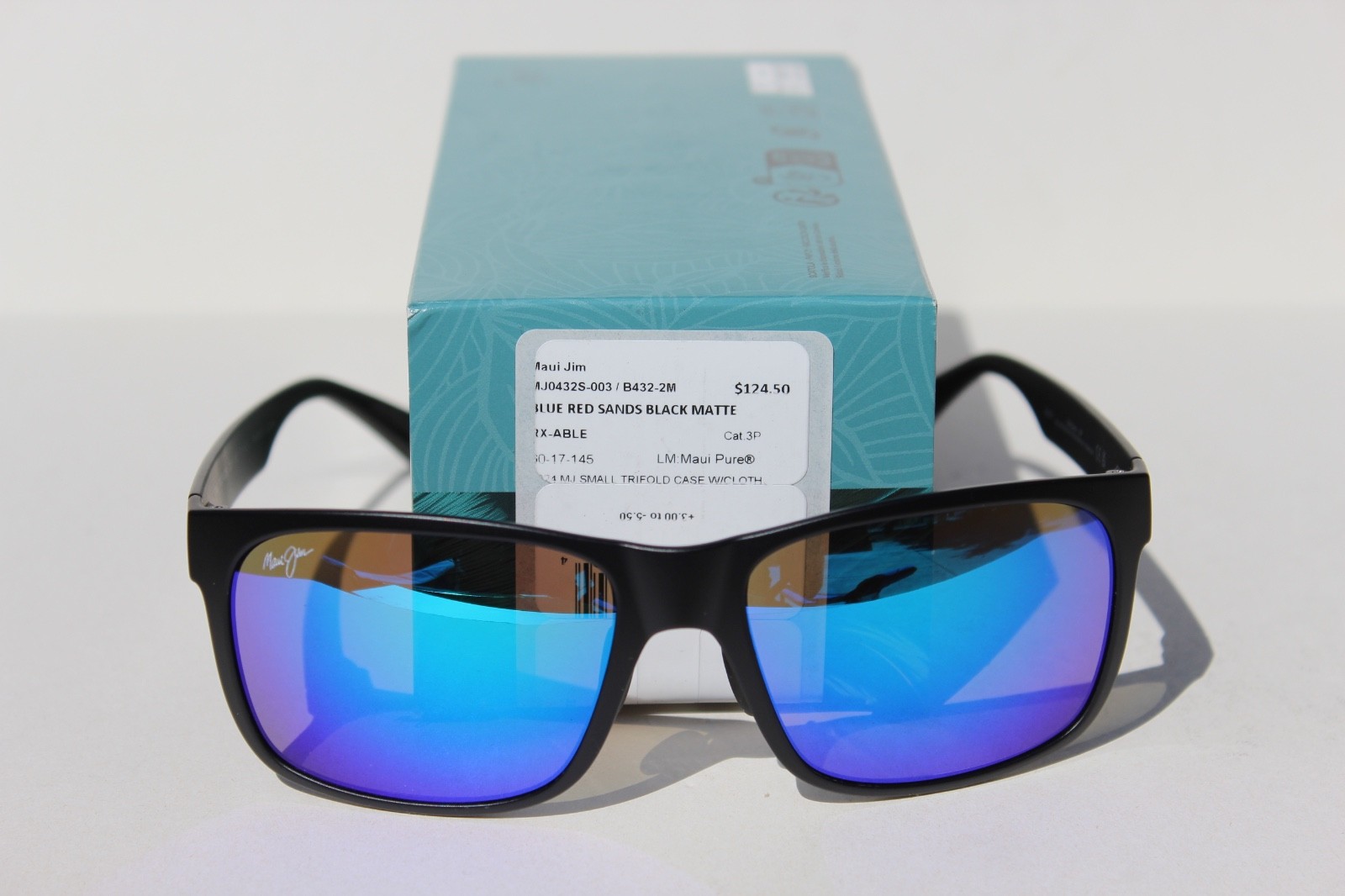 MAUI JIM Red Sands POLARIZED Sunglasses B432-2M Matte Black/Blue Hawaii NEW