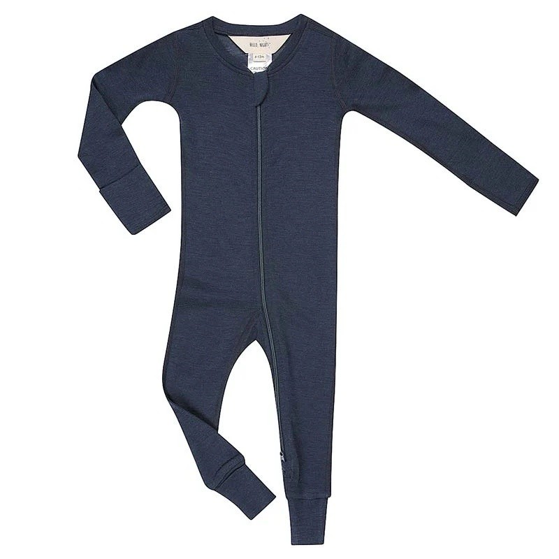 Hello Night! Kids Basics Merino Wool Bodysuit Space Blue Size: 0-3M NWT
