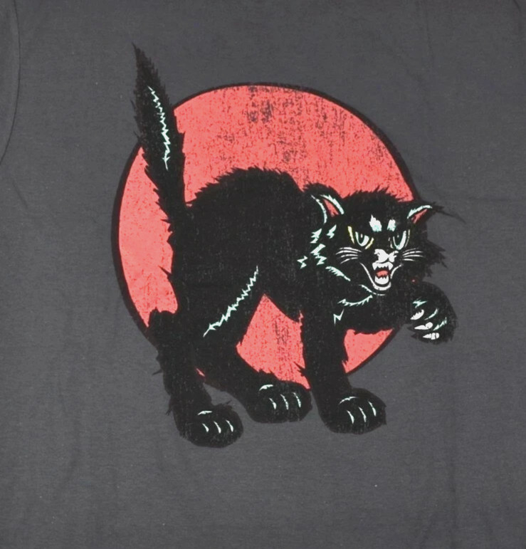 Loot Crate Mens Loot Fright Screeching Cat Charcoal Shirt New Medium