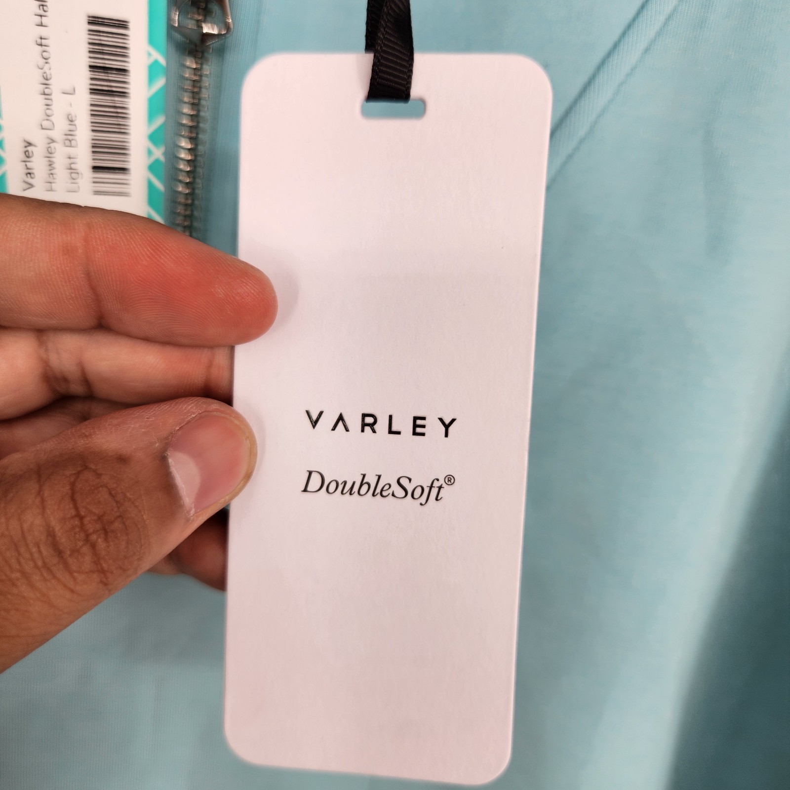 Varley Light Porcelain Blue Large Hawley Half Zip Sweatshirt NWT
