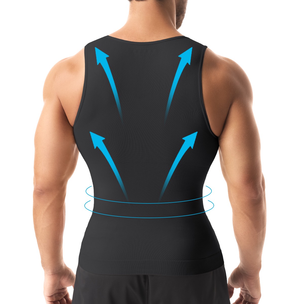 3 Pack Men Tummy Control Gynecomastia Compression Slim Body Shaper Sports Shirt