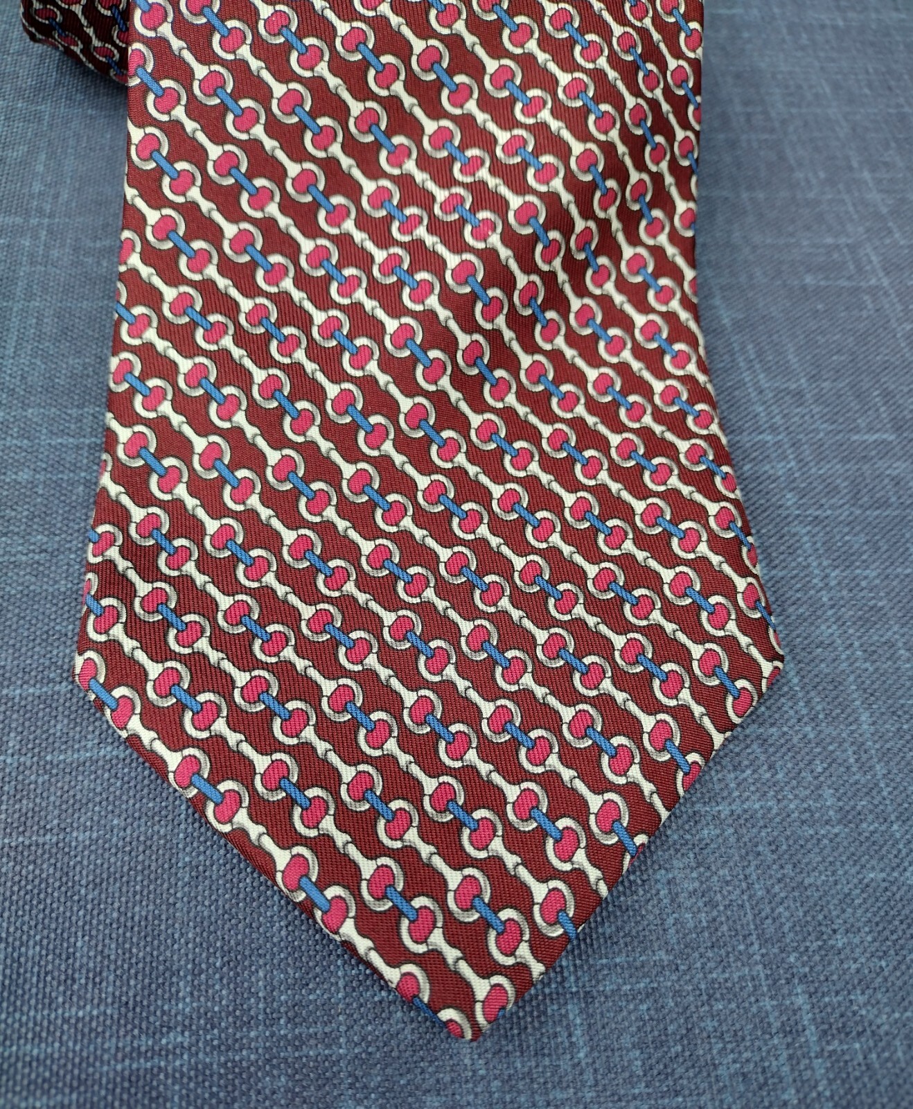 Brooks Brothers Tie Silk Equestrian Horse Bit Geometric Country Club Prep