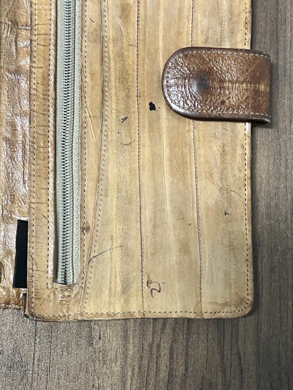 Pair of Vintage Leather Handmade Handbag & Eel Leather Wallet