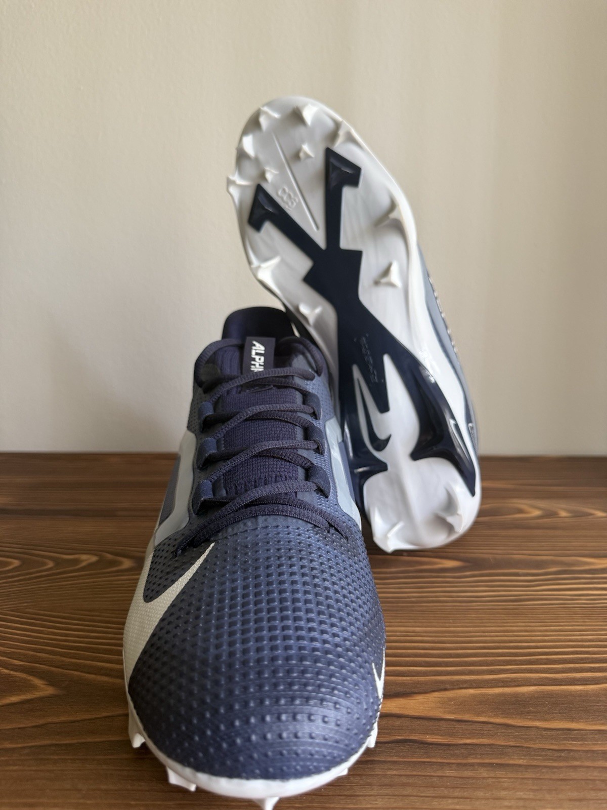 Nike Alpha Menace Elite 4 TB Navy White Football Cleats FZ7701-400 Men’s Size 15