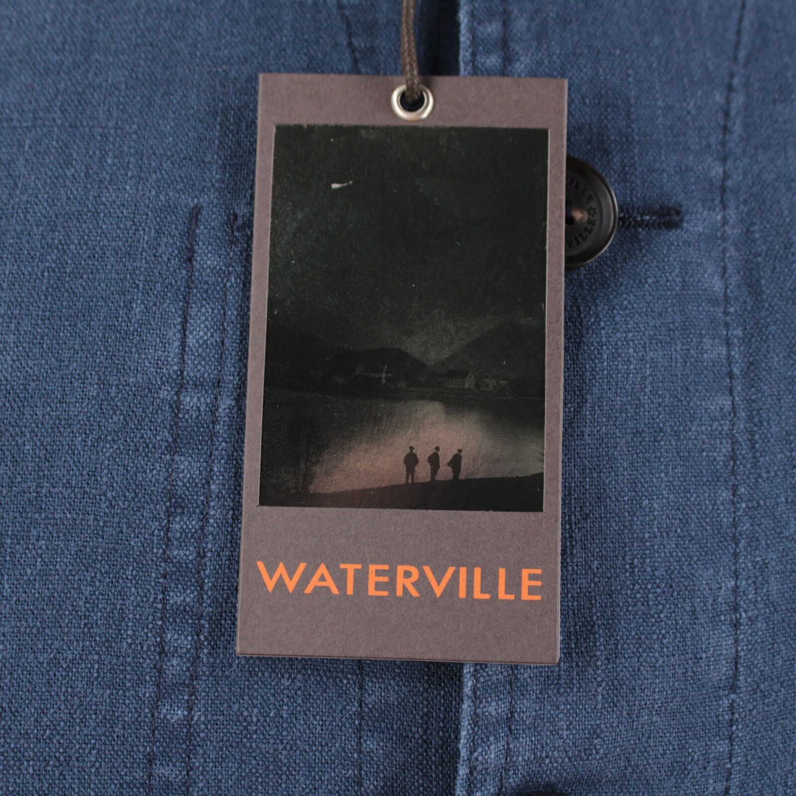 Waterville NWT 100% Linen Overshirt Size 50 (M US) Barret In Solid Blue
