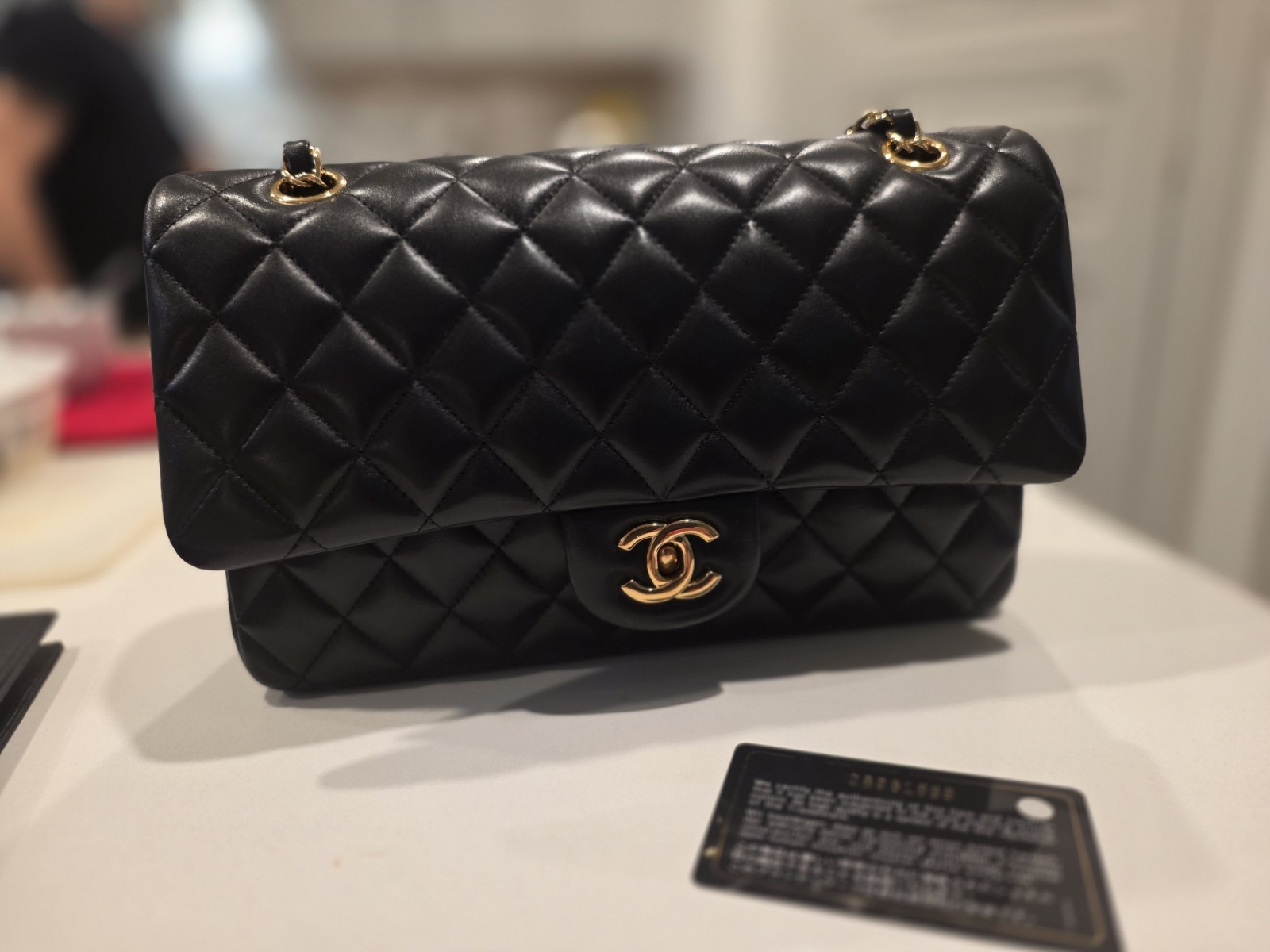 NEW w/ Tag CHANEL Black Caviar GHW Quilted Medium Classic Double Flap w/ Receipt