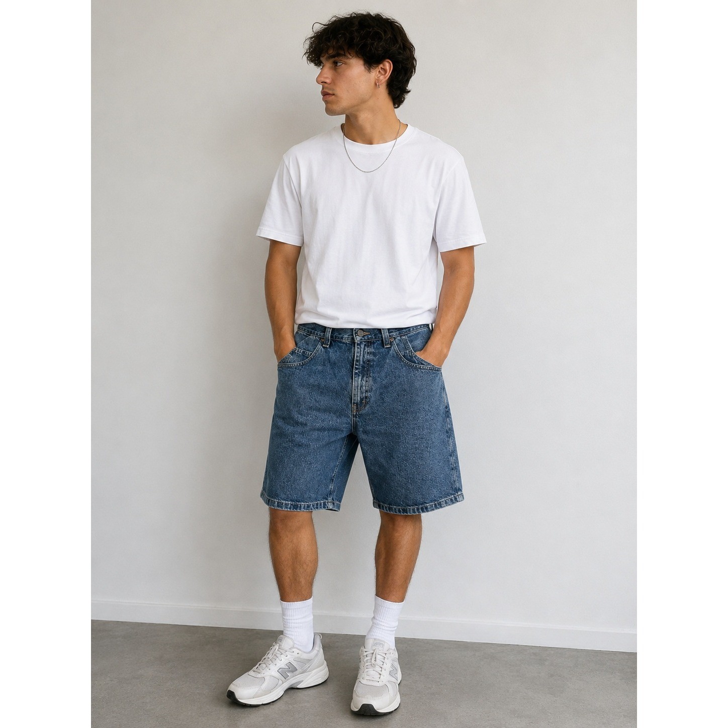 Wrangler Authentics Mens Carpenter Shorts 36 Blue Denim Medium Wash Workwear