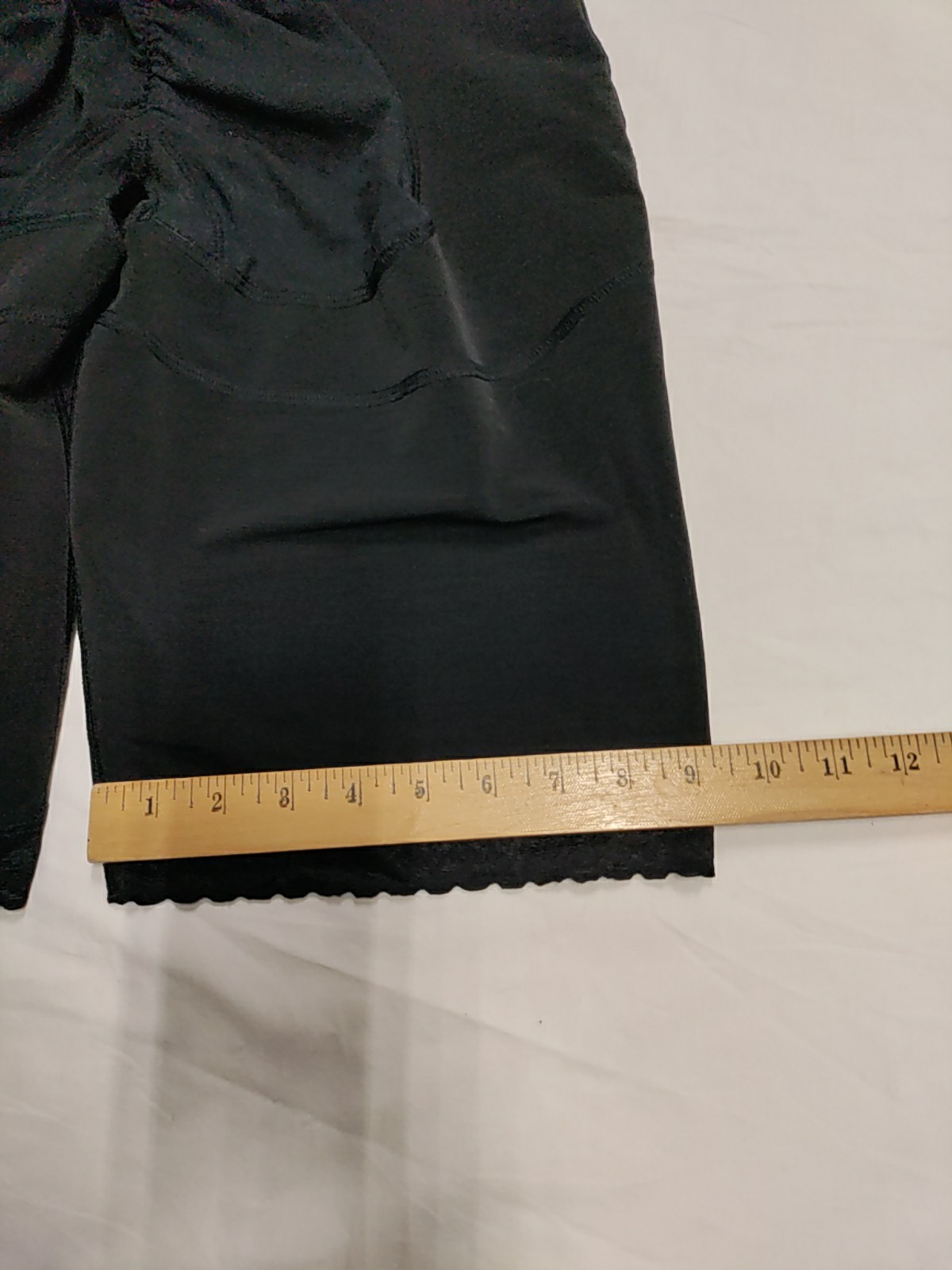 Nwt Lycra Powernet Mid-Thigh Girdle with Latex, Black, Size 3XL