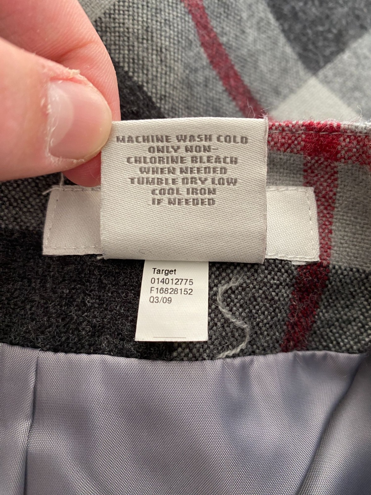 Merona Womens Gray Plaid Acrylic Blend Mini Skirt 2 Acrylic Blend Fully Lined