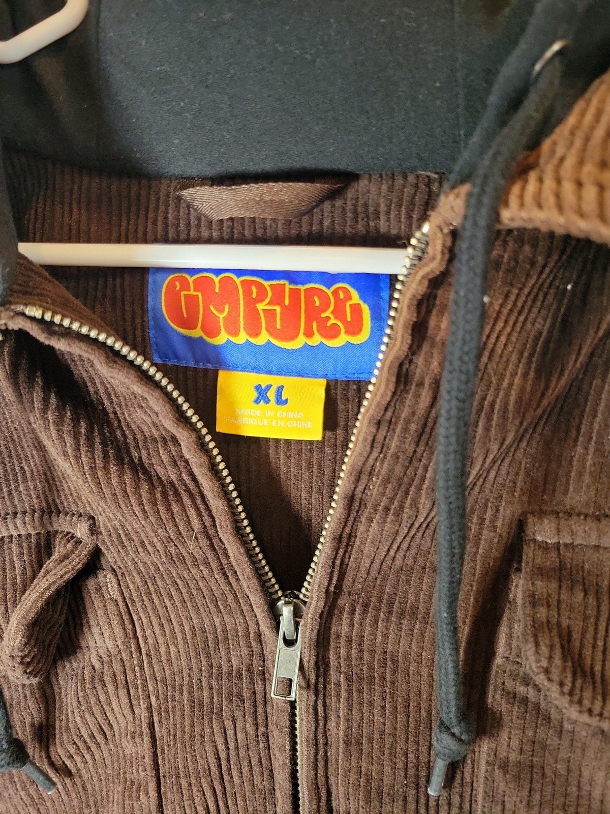 Empyre Baylor Brown Corduroy Hooded Zip-Up Jacket