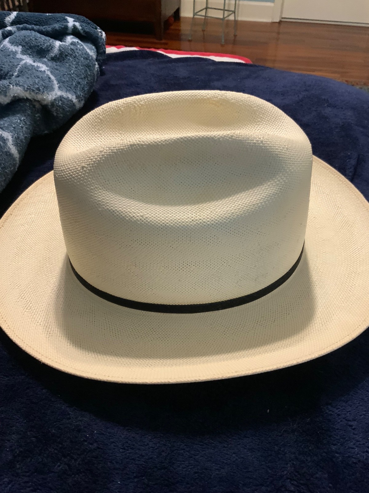 Vintage Handmade Peters Bros. Toquilla Shady Oak Straw Hat, 7 5/8/61, Mint!