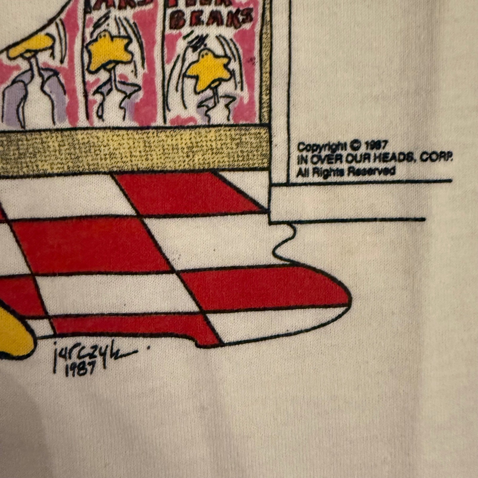 Vtg 1987 Whats Up Duck T Shirt L Screen Stars Best 50/50 Novelty Cartoon Parody