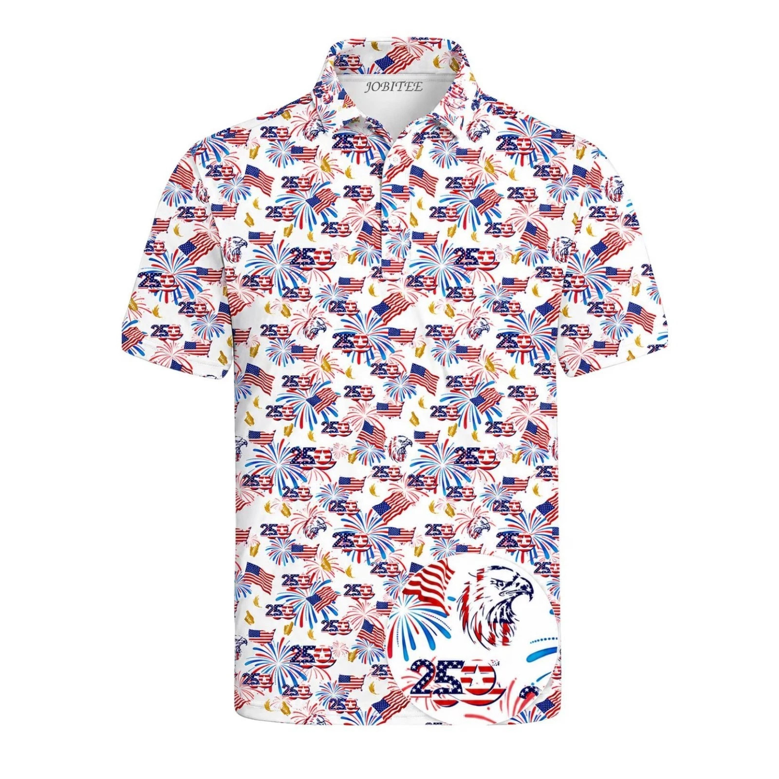 USA 250th Anniversary Golf Polo Shirt, Patriotic Golf Shirt, 1776 2026 America