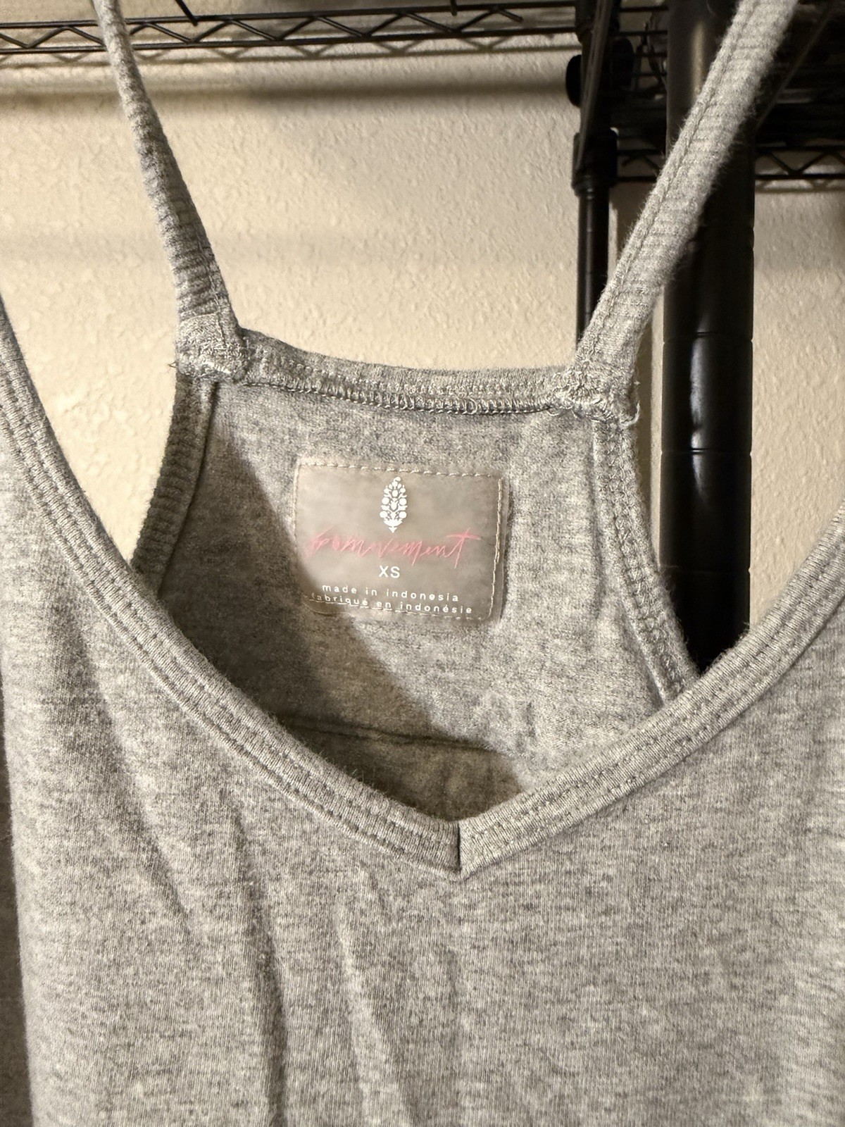 Free People Women’s Gray Solid Jersey Jumpsuit V-Neck Sleeveless Pockets XS