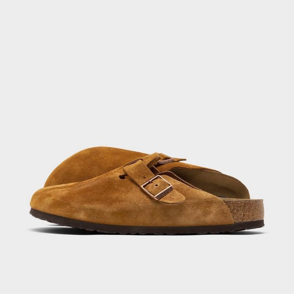 Birkenstock Boston Men’s/Women’s Soft Footbed Clogs In Mink Suede