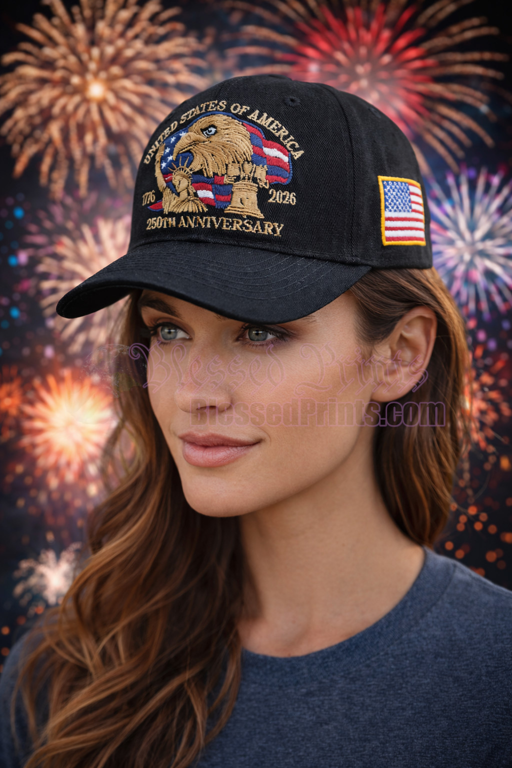 USA 250th Anniversary Hat Cap Eagle 1776 2026 Black Veteran Made In USA V2.0