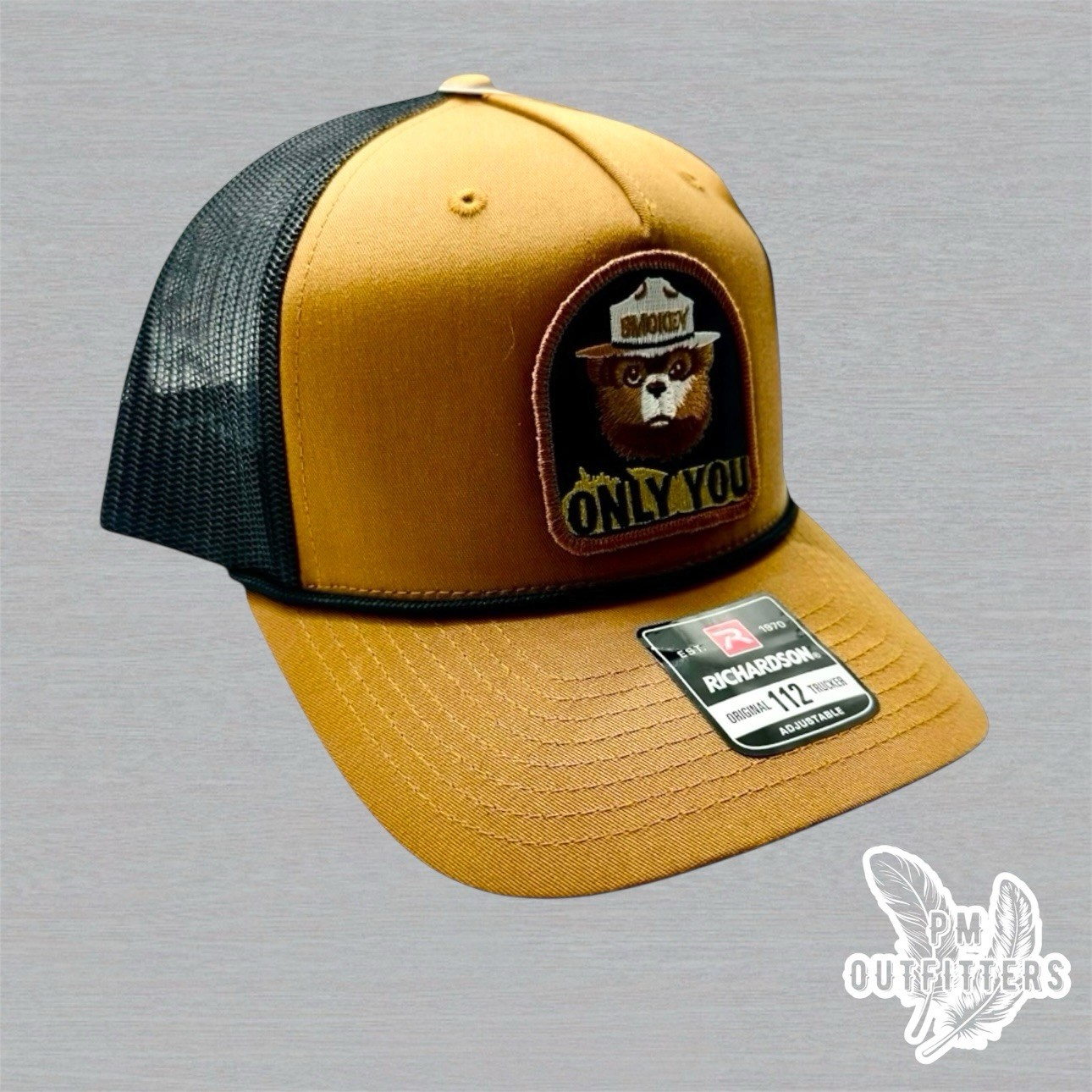 Vintage Retro Smokey Bear “Only You” Patch Richardson 112 Rope Trucker Hat