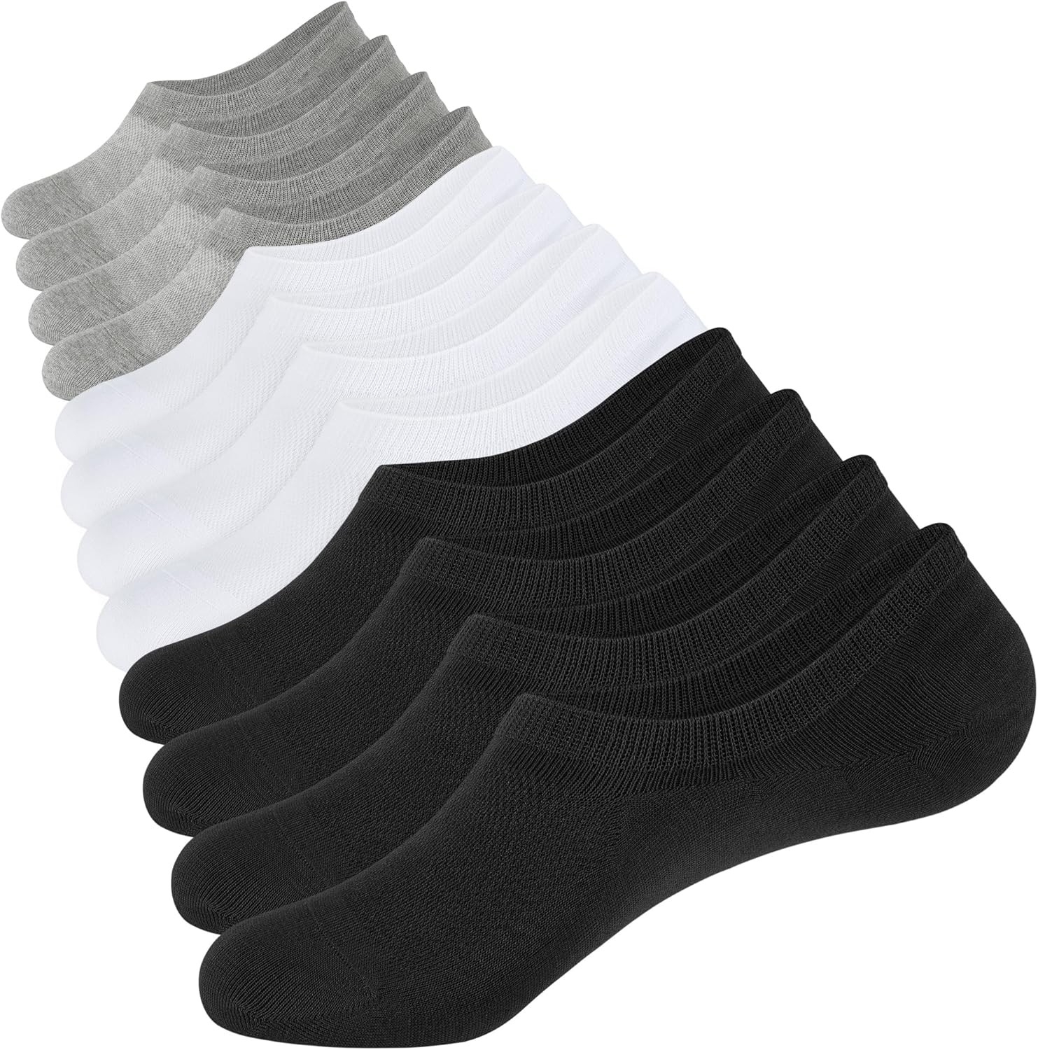 Mens No Show Socks Cotton Thin High Elasticity Low Cut Ankle Socks 6 Pairs