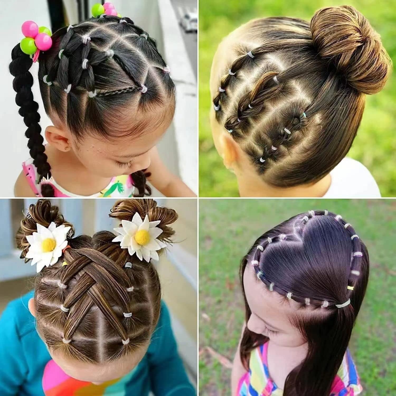 1000Pcs Hair Rubber Bands, Soft Small Hair Elastics for Girls and Women, 2pcs