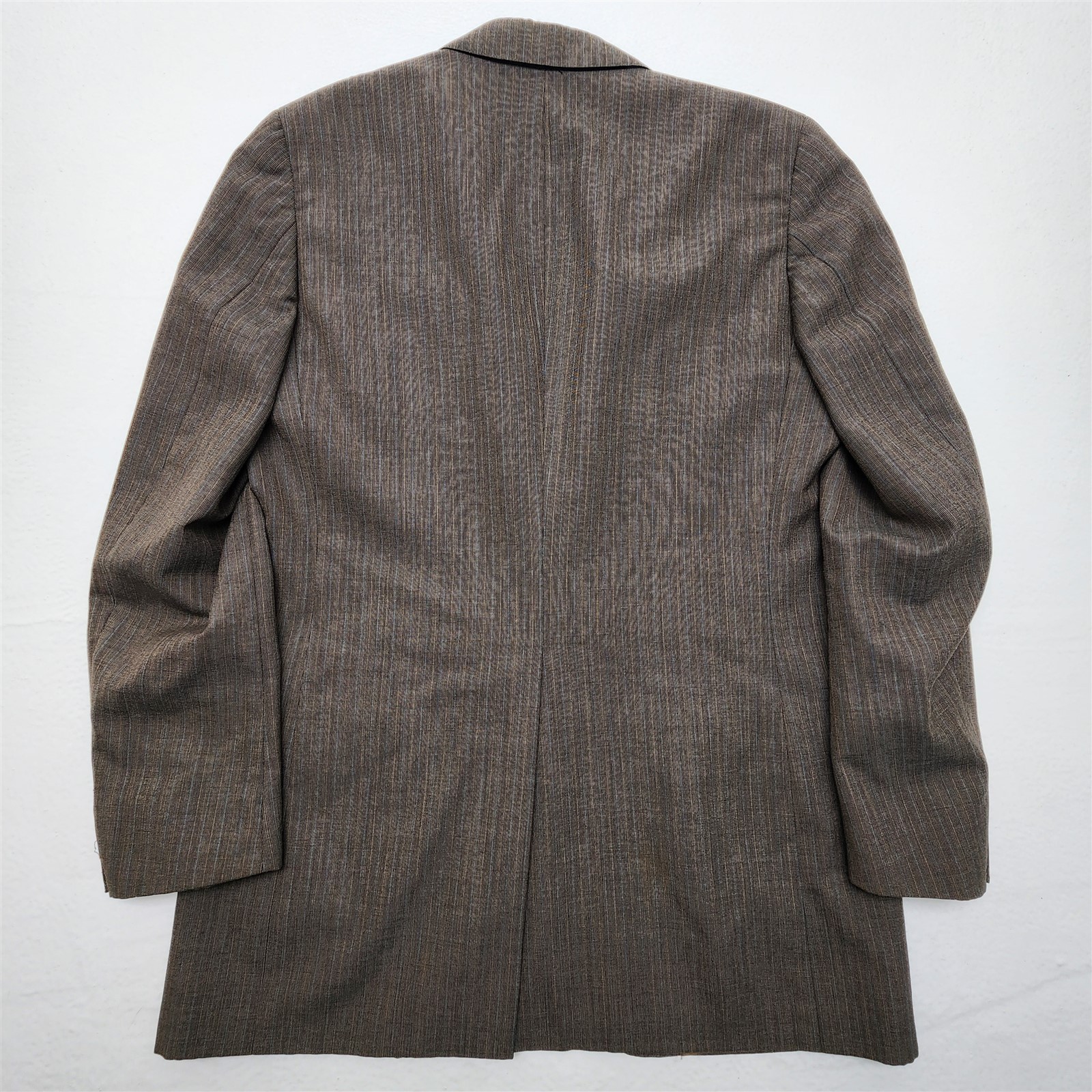 Vtg Chaps Ralph Lauren USA 40R 34×32 Brown Nailhead Pinstripe 2Btn 2Pc Mens Suit