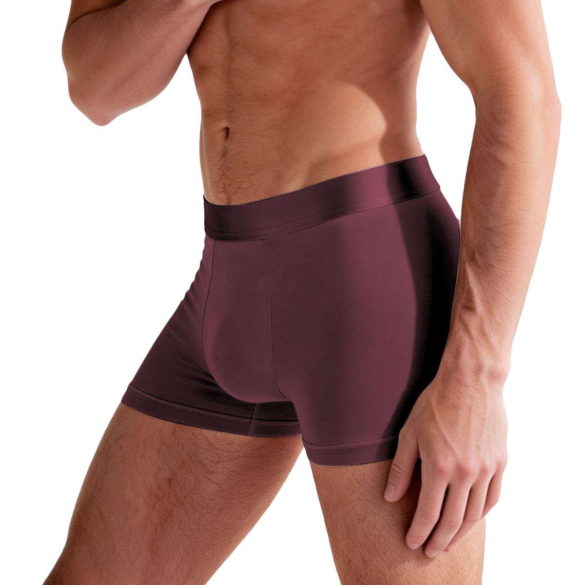 3pcs Men’s Bamboo Fiber Boxer Briefs Breathable Pouch Elastic Waist Underwear