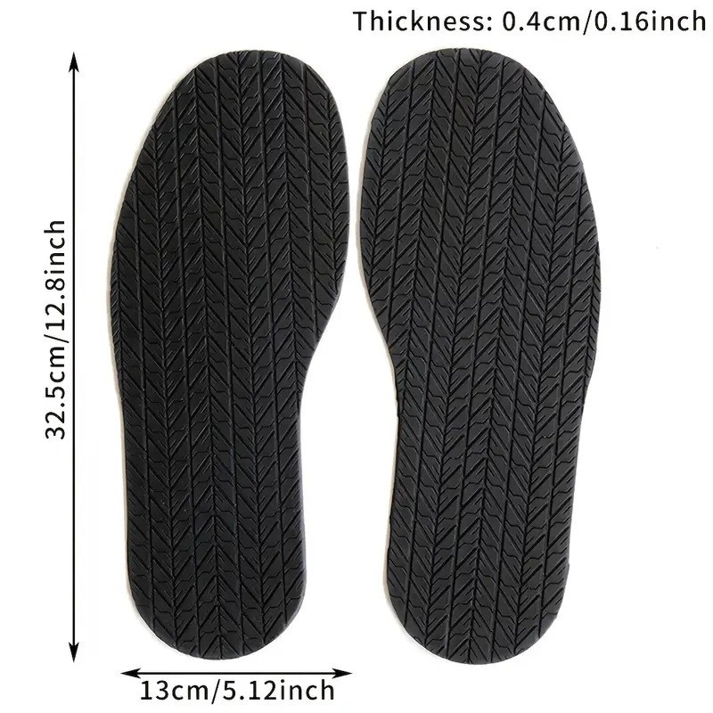 Tire Tread rubber replacement soles, (1 pair) 4mm, BLACK