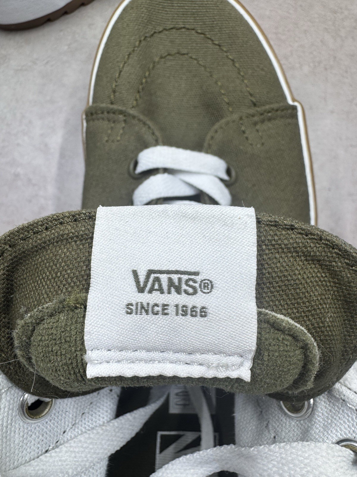 Vans SK8 Hi Tapered Stackform Canvas Dark Olive Green Men 8 Women 9.5 Mint Cond