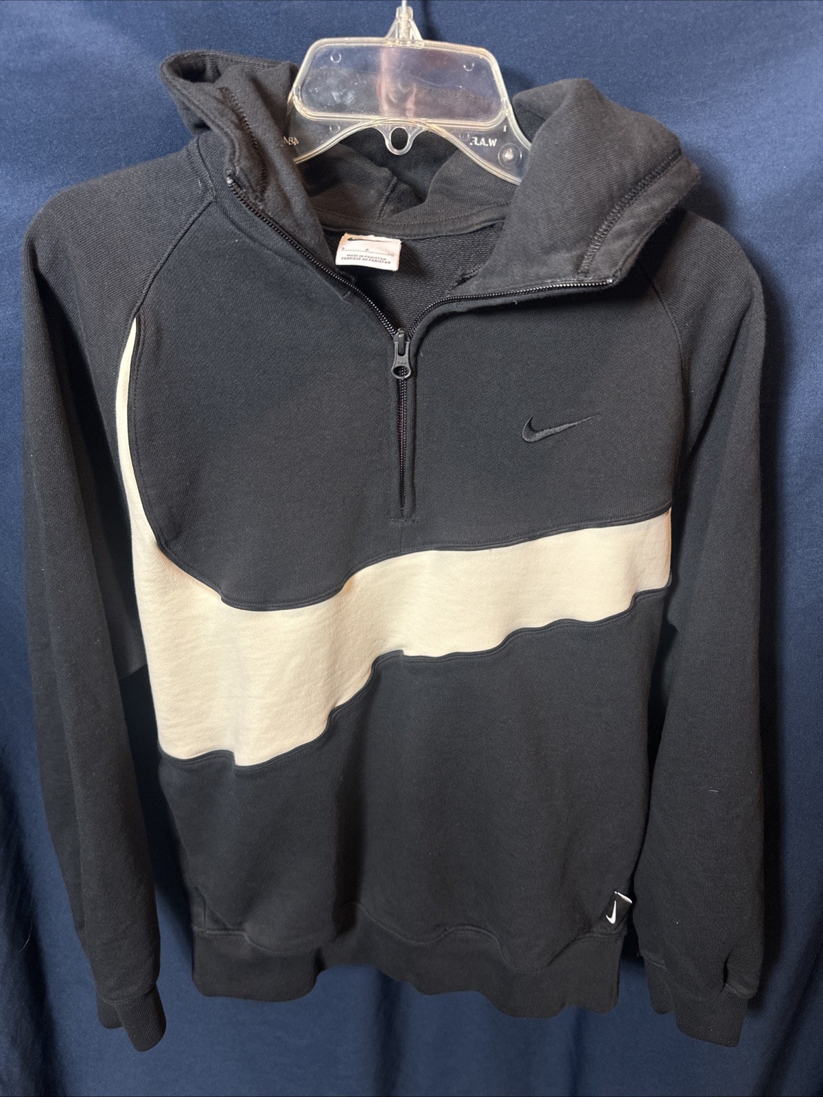 Nike Swoosh 1/2 Zip Hoodie Fleece Pullover Sweatshirt Size Small Thick Warm