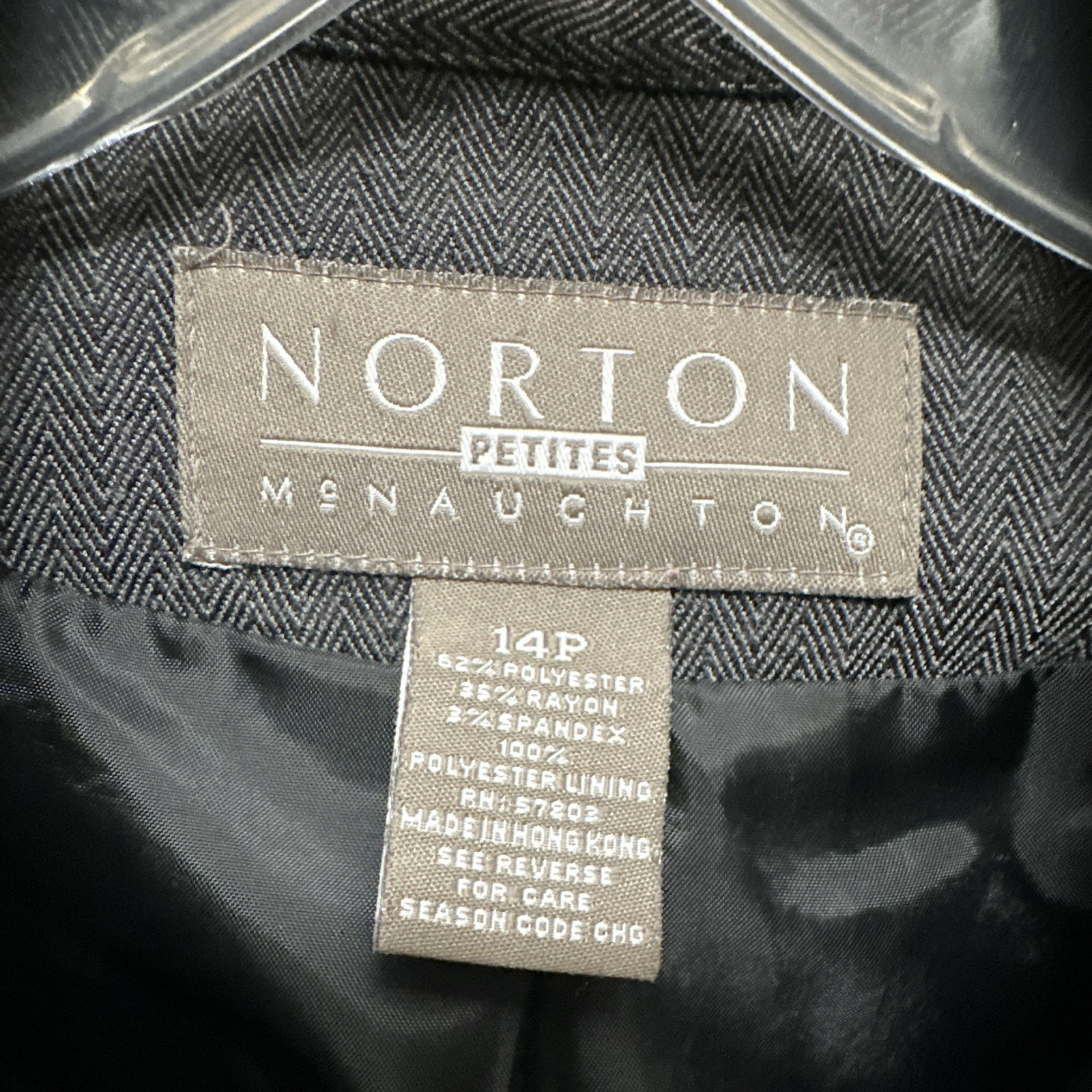 Norton McNaughton Petites 2pc Gray Herringbone Pant Suit Set 14P top 12p skirt