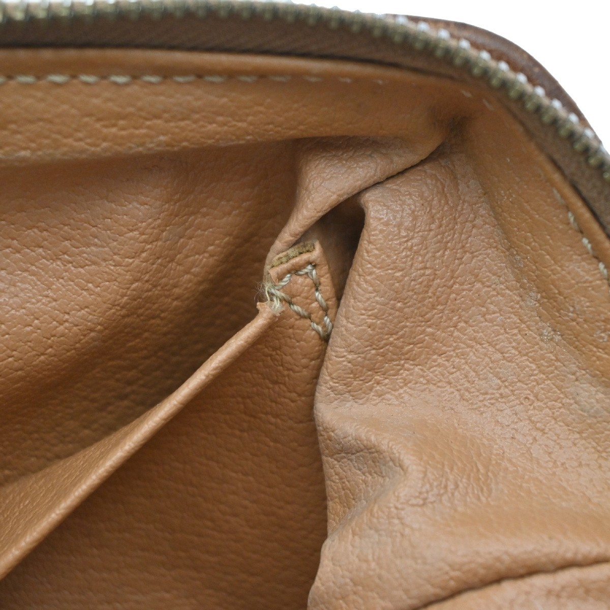 CELINE Logo Macadam Pattern Pouch PVC Leather Brown GHW Italy 01MA729