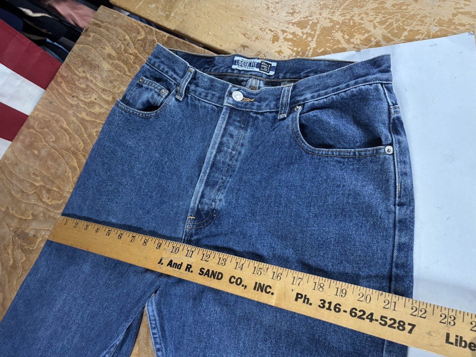 GAP Vtg 90s-Y2K Loose Fit Button-fly High-Rise Jeans Womens 14 A Mom Best Basics