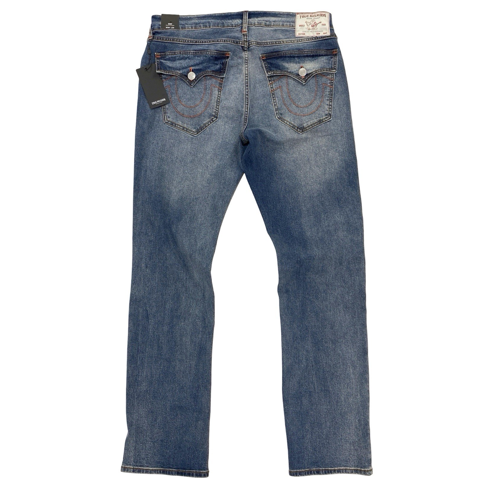 True Religion Ricky Relaxed Straight Flap Men’s Jeans Size 34 x 34 Stretch Fit