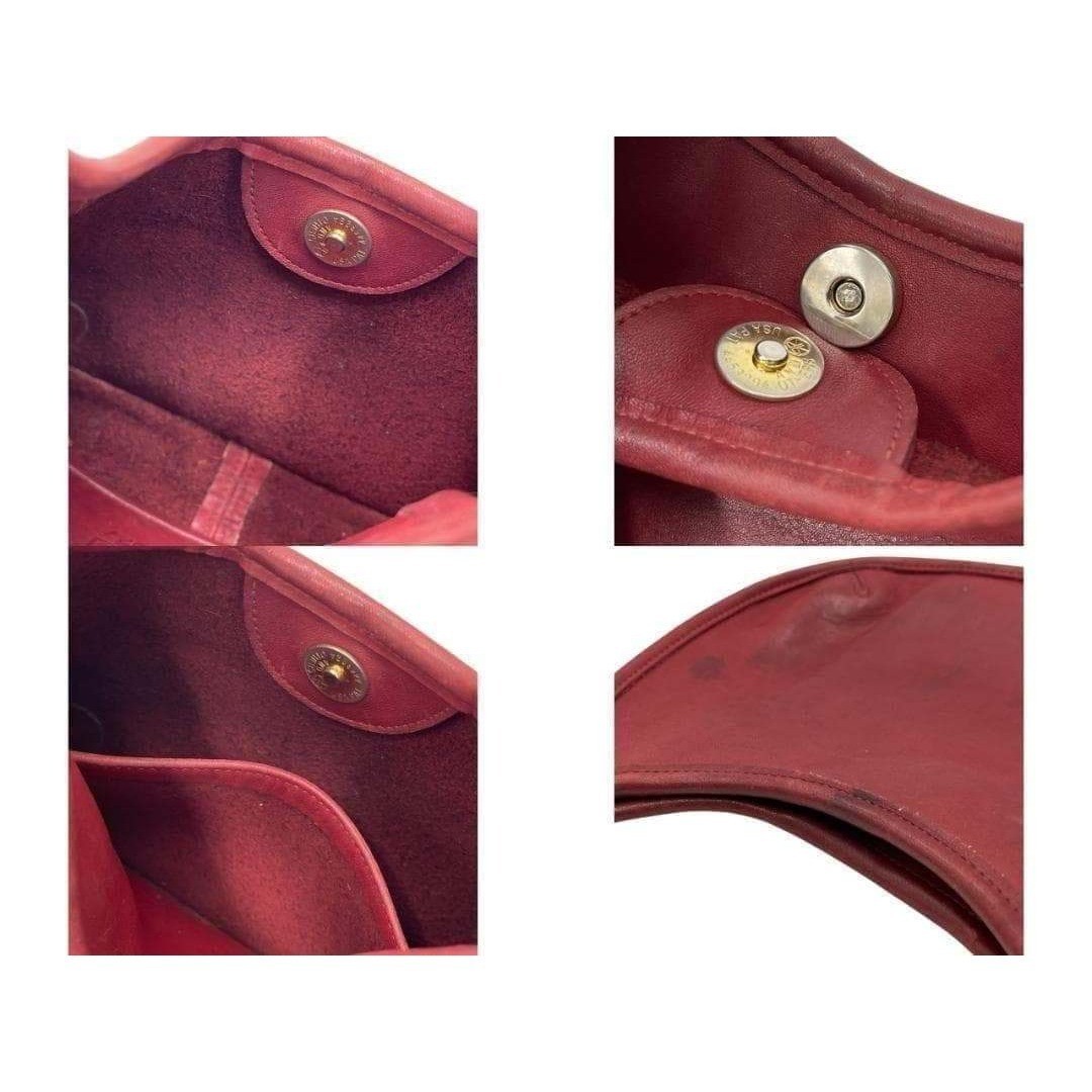 COACH Ergo Handbag 9027 Leather Shoulder Bag Red Vintage Japan