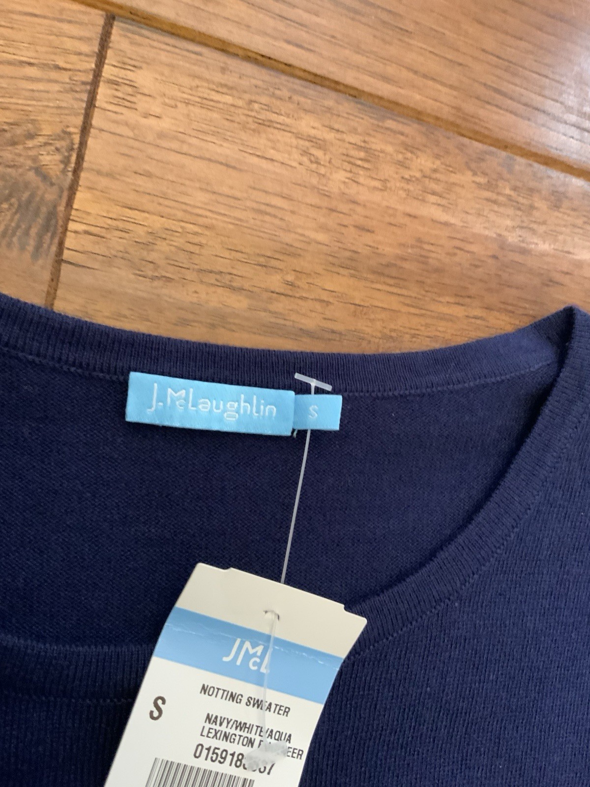 NWT J. McLaughlin Notting Sweater, Navy/White, Small
