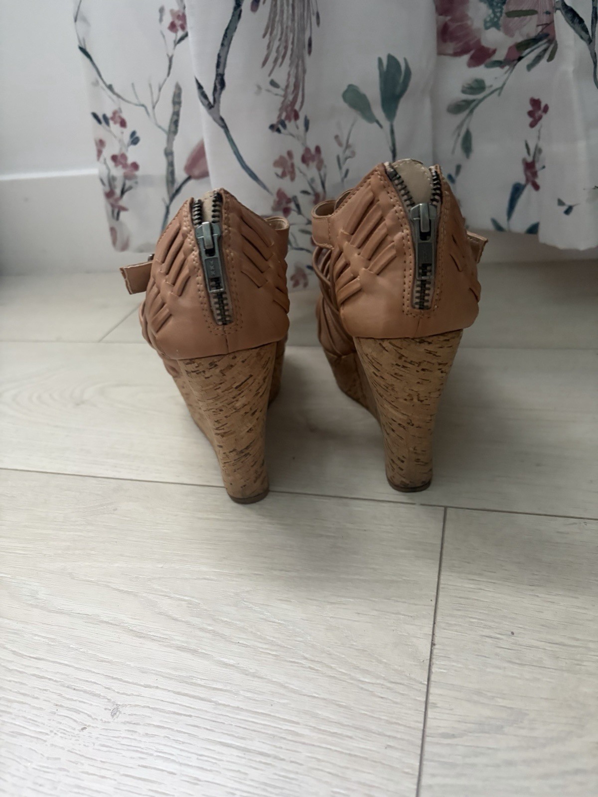 Not Rated Women’s Tan Gladiator Platform Wedge Heels Ankle Strap Open Toe 7