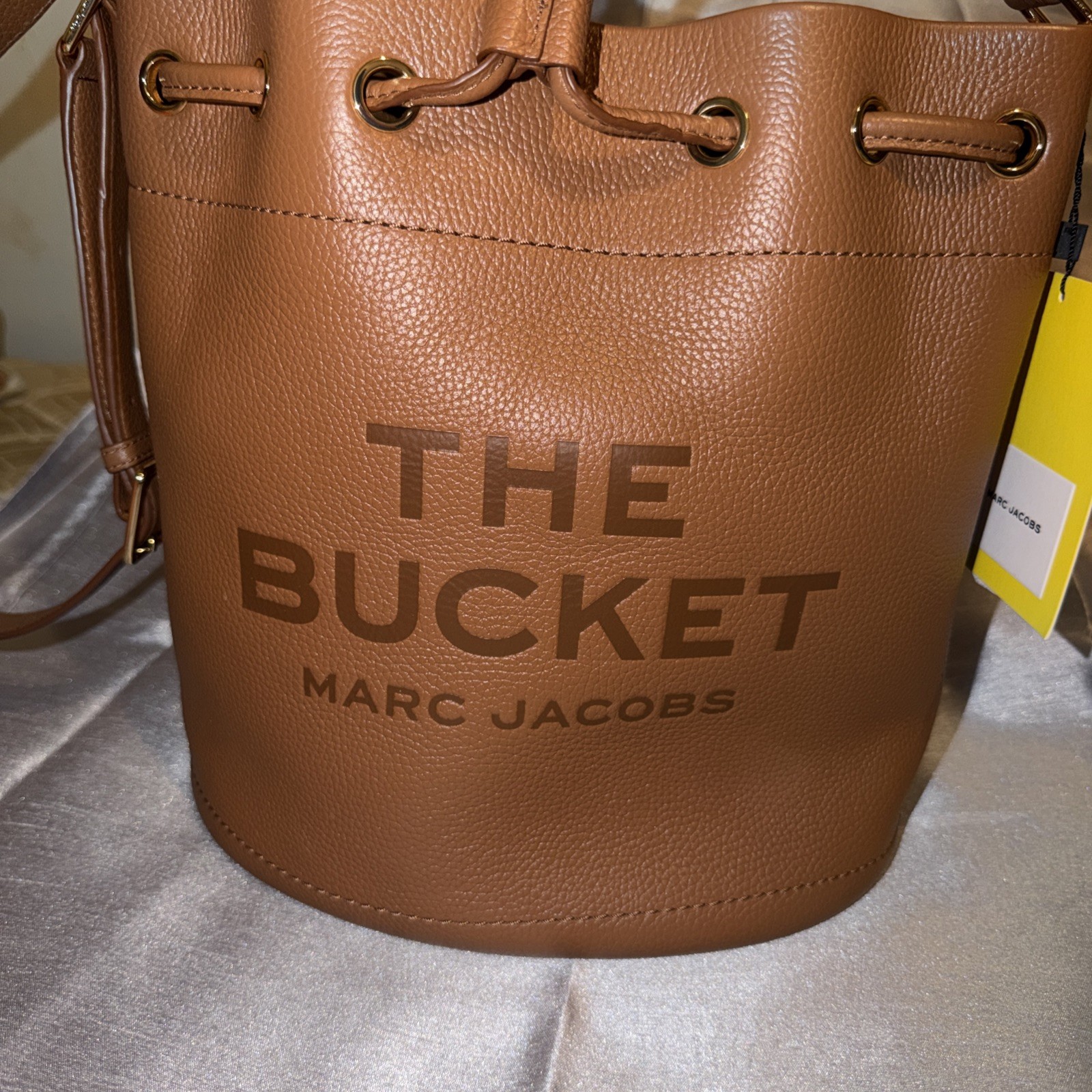 Marc Jacobs Brown Bucket Shoulder Bag Drawstring Gold Hardware