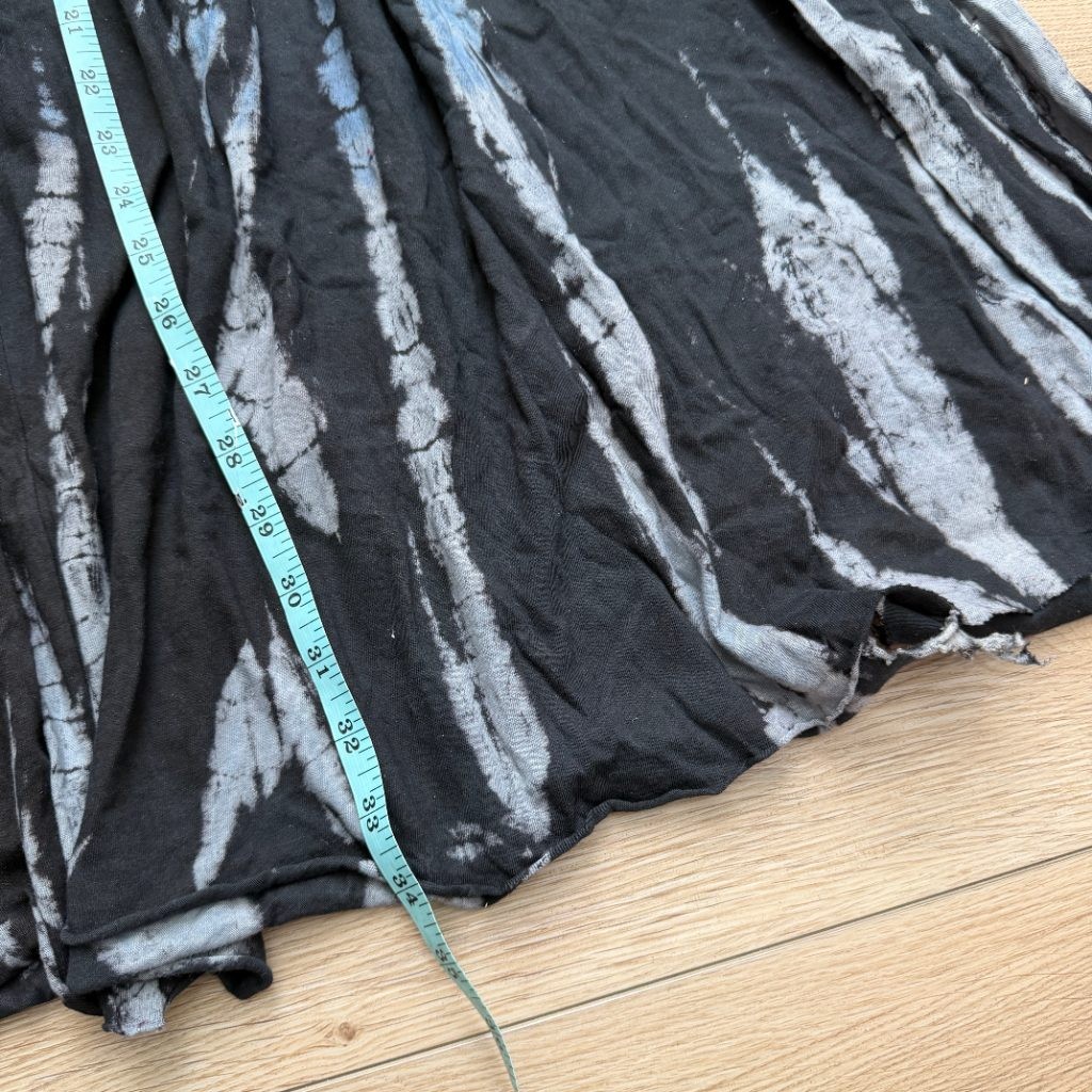 TRYST by Matthew H Tie Dye Maxi Skirt XL Blue Black Boho Elastic Waist Rayon