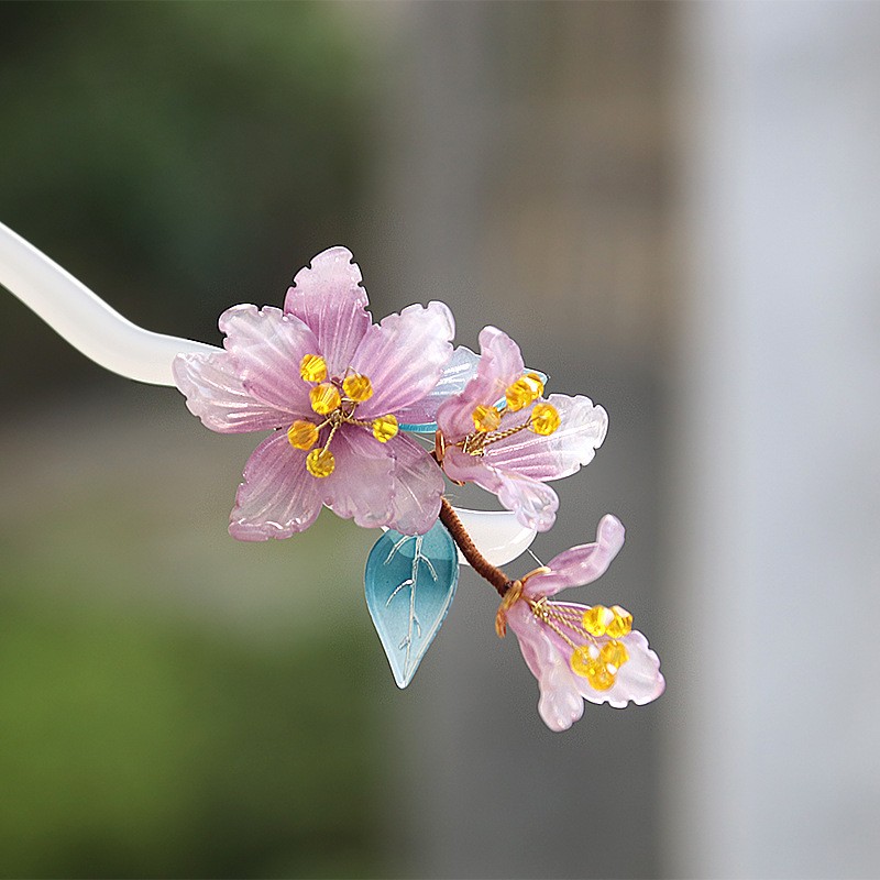 Flower Hairpin Traditional Chinese Hair Stick Hair Accessories Tang Style Hanfu