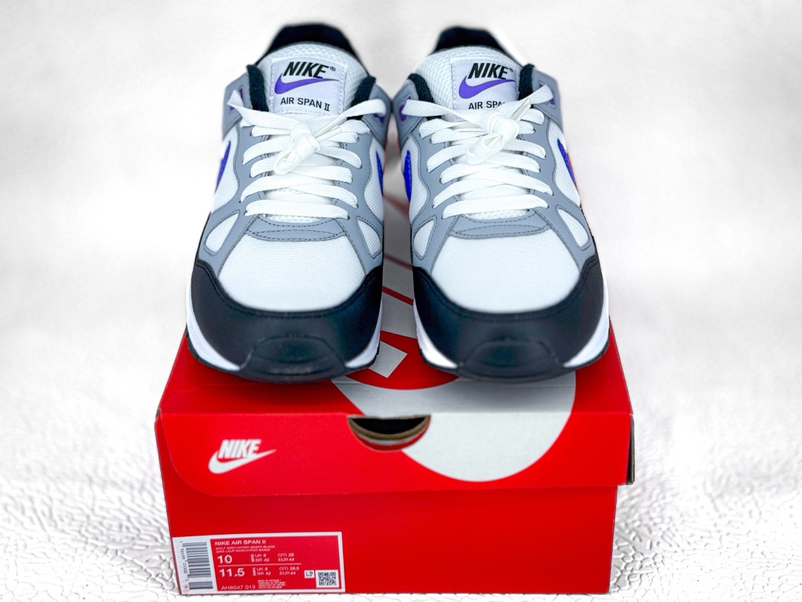 Nike Air Span 2 Wolf Grey Hyper Grape Black AH8047 013 Sizes 9-13 New With Box