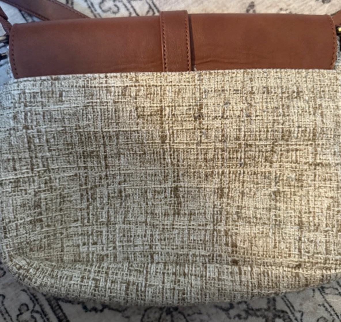 Ecosusi Women’s Shoulder Bag, tweed and Vegan Leather