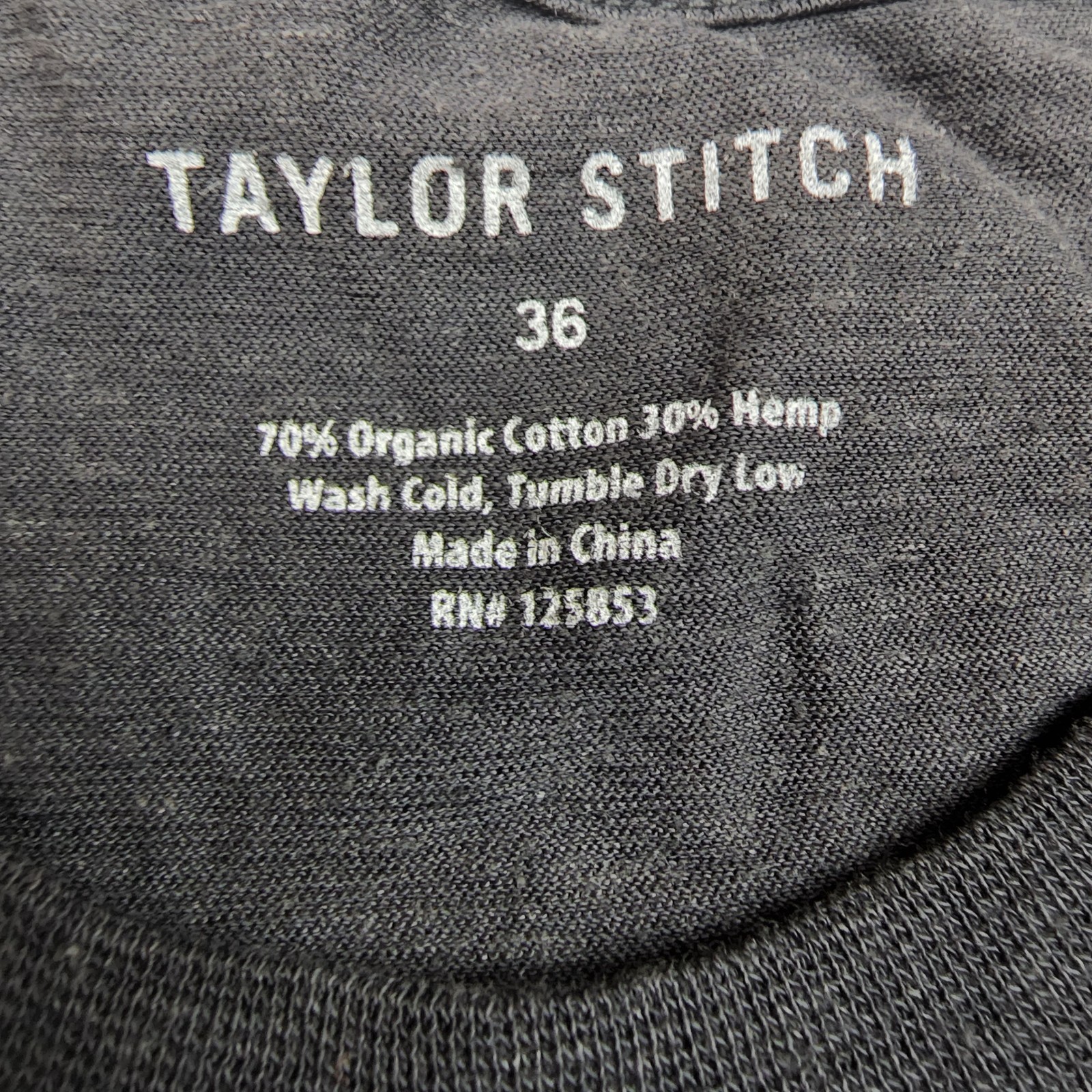 Taylor Stitch Organic Cotton Hemp Shirt Size 36 XS New Without Tags NWOT Grey