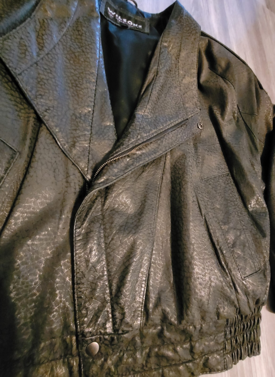 Vintage Wilsons Men’s Black Leather Bomber Jacket XL 80s/90s