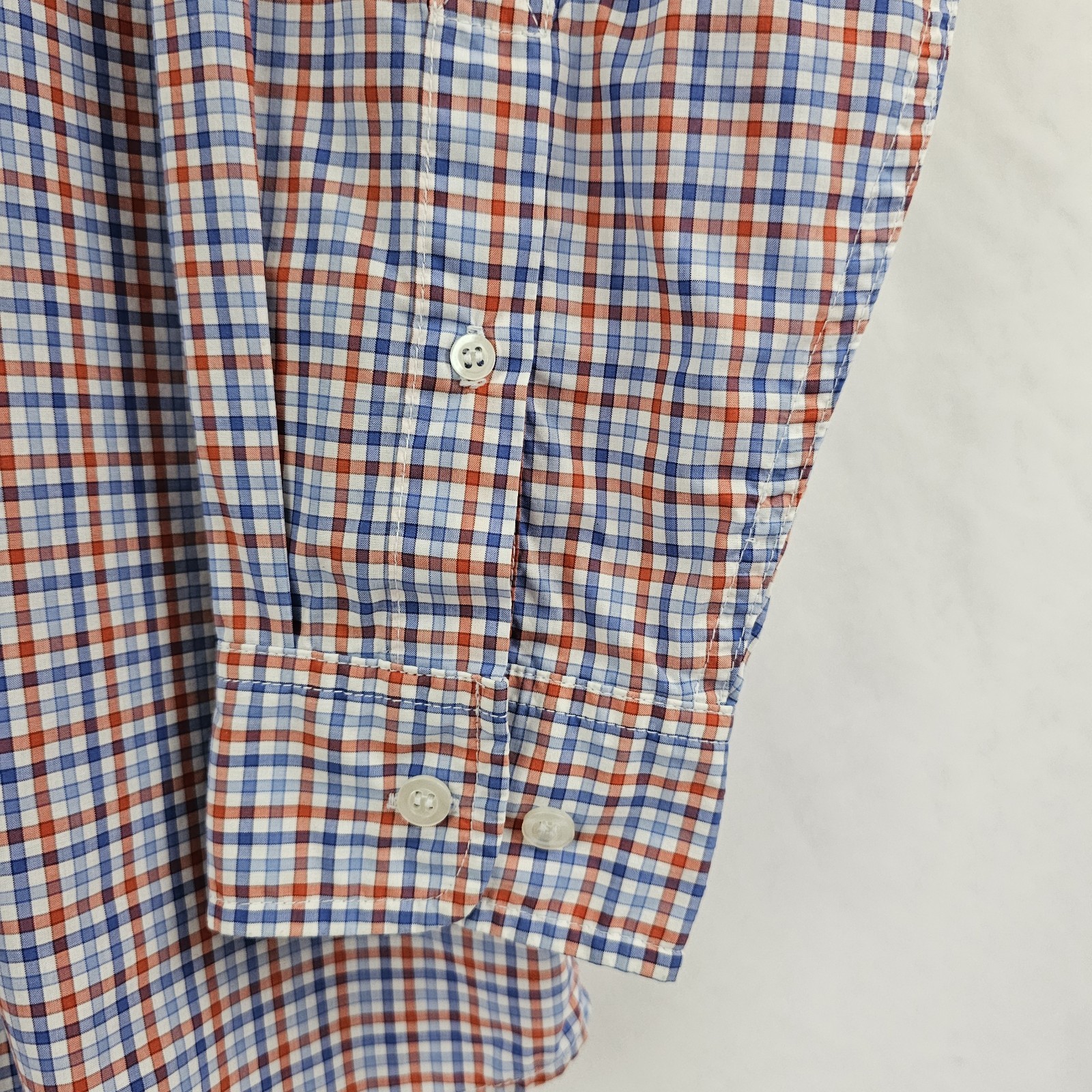Kevin’s Plantation Men’s Checked Shirt Red Blue White Colorful Large