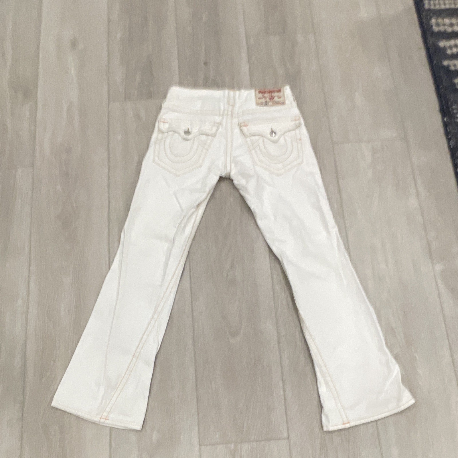 True Religion World Tour Men’s Bootcut Low Rise Light Wash White Denim Jeans