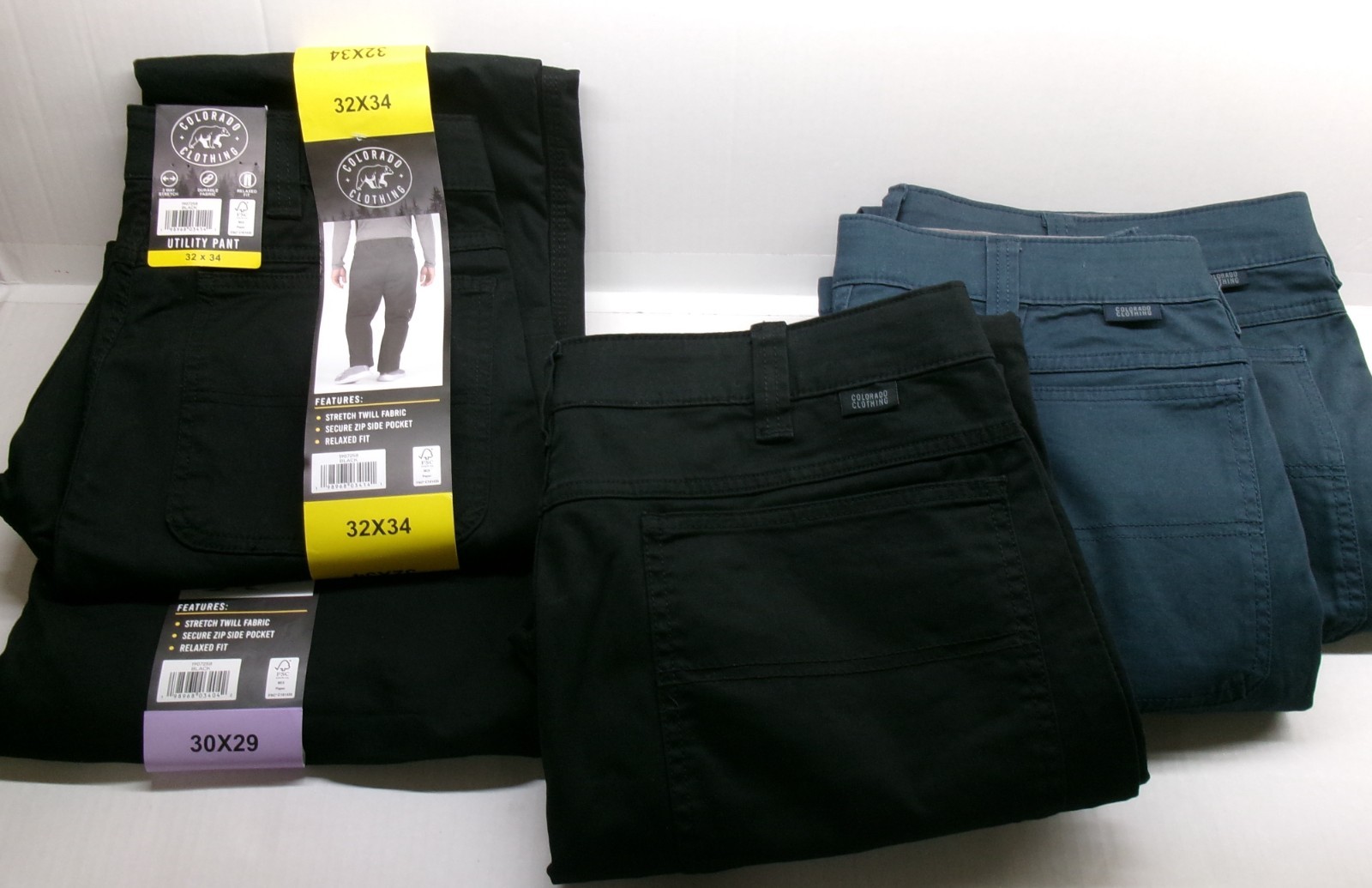 Colorado Clothing Men’s Stretch Twill Canvas Pant Relaxed fit side zip pocket